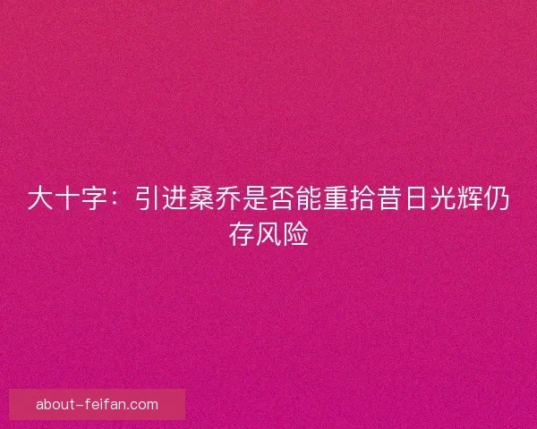 大十字：引进桑乔是否能重拾昔日光辉仍存风险